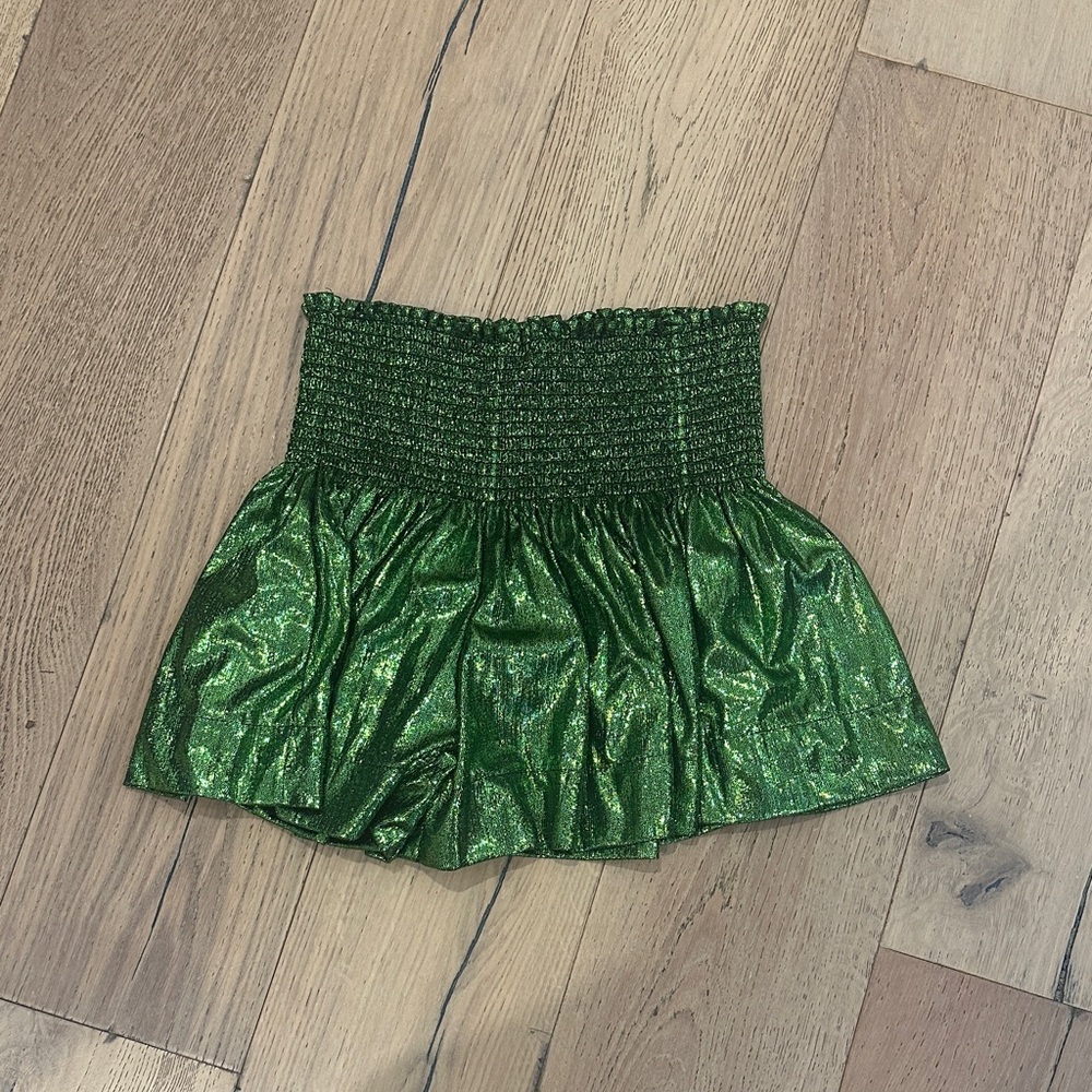 QUEEN OF SPARKLES Green Shimmer Skirt
